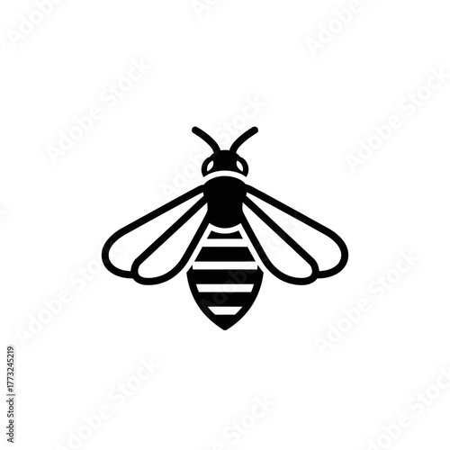 Bee Icon – Insect Pollination and Nature Symbol Vector Illustration