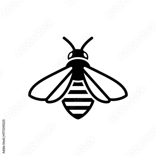 Bee Icon – Insect Pollination and Nature Symbol Vector Illustration