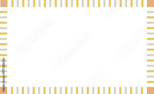 角が四角の黄色と灰色のストライプのフレーム