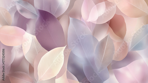 Ethereal Pastel Leaves: Seamless Organic Background