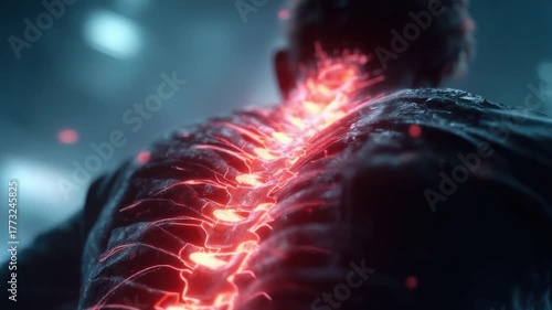 Futuristic Human with Glowing Energy Lines Concept Showing Technology Integration with the Body Highlighting the Connection Between Nature and Tech