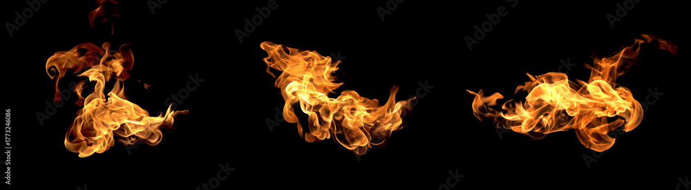 Fototapeta premium Fire flames collection