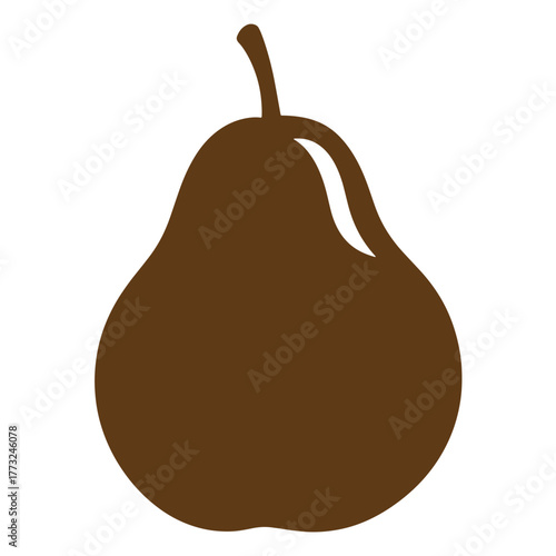 Elegant brown pear illustration featuring a minimalist design for vintage art and creative projects