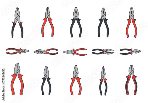 Collection of Pliers Essential Tools for DIY and Professional Use