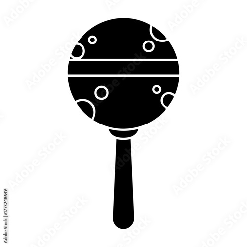 Dia de muertos icons vector illustration of a black lollipop with white circles and a horizontal line on a transparent background
