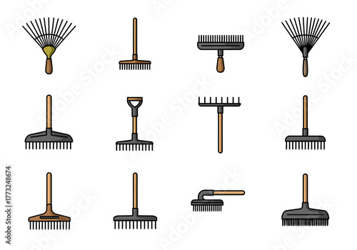 Rakes and gardening tools Essential equipment for lawn and yard care