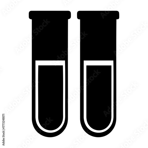 Dia de muertos icons vector two black test tubes with liquid inside standing side by side in a simple vector illustration