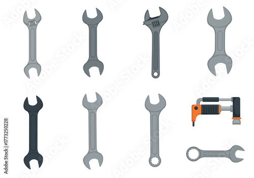 Wrenches and Tools A Collection of Repair Equipment for Various Mechanical Tasks
