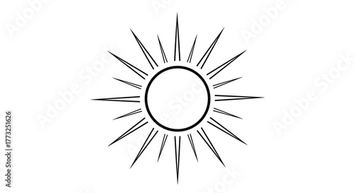 Illustration of a radiant sun with sharp rays