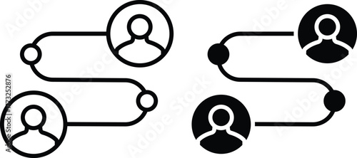 Connection Network Icon – User Communication Link Symbol and Vector Silhouette..eps