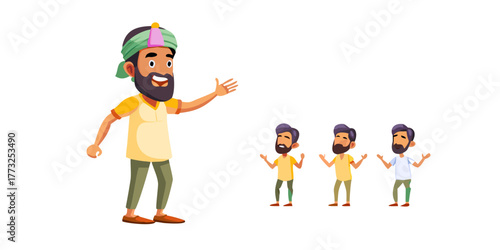 Indian man cartoon character. moral stories for the best cartoon character. the character best for your animation videos