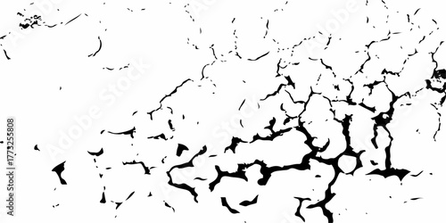 Black ink and paint splashes texture design for grunge map illustration