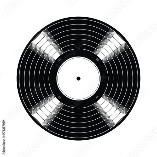 Vintage vinyl record with grooves and label