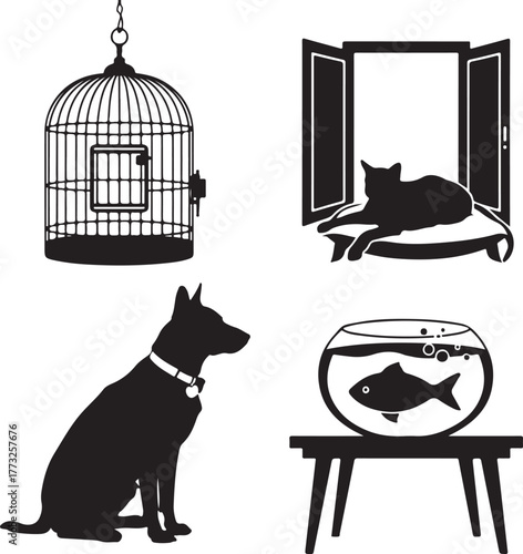Silhouette Domestic Animal Collection