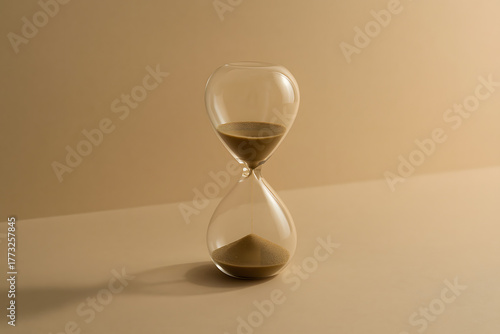 hourglass on black background