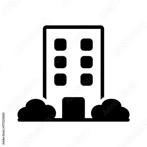 Vector solid black icon for Condo