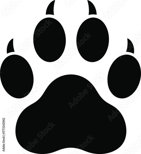 Paw footprint icon set, paw print icons in different style, cute animal track