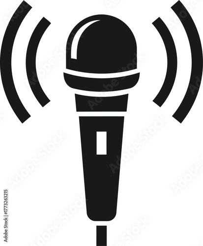 Microphone icon set. black vector icon. microphone logo icon vector. Mic, voice recorder concept.