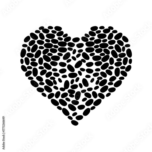 Metal heart vector illustration symbol of love and passion on Valentine's Day