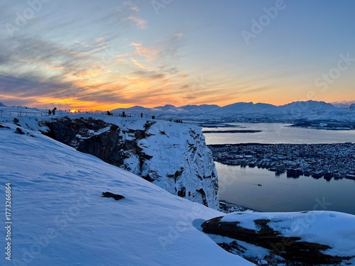 sunrise in the mountains of winter