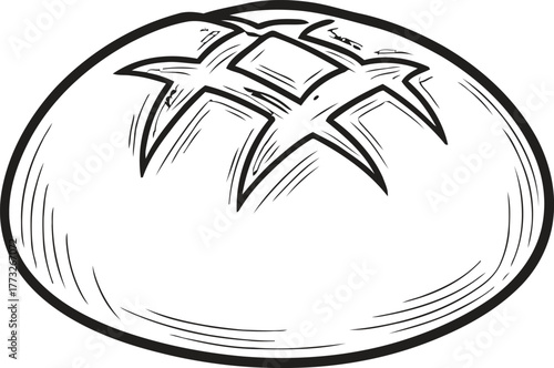 Freshly baked bread vector set. Fresh loaf of bread, bakery icon, logo for bread shop