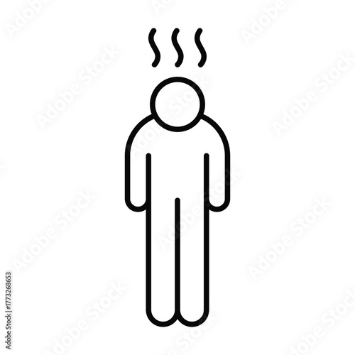 Depression icon. Simple outline style. Depression linear symbol design. Simple line illustration on white background.