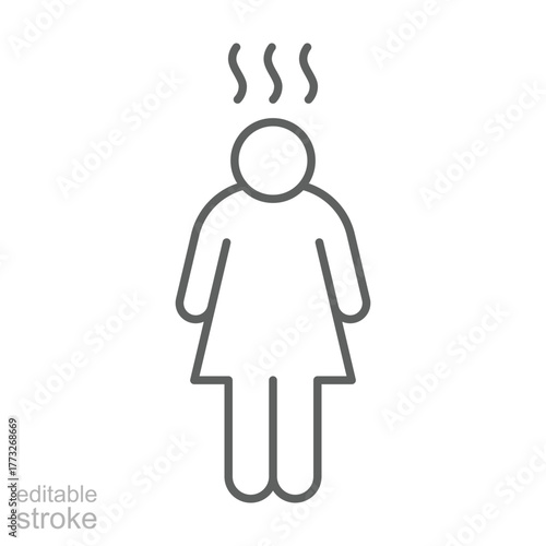 Depression icon. Simple outline style. Depression linear symbol design. Simple line illustration on white background. Editable stroke