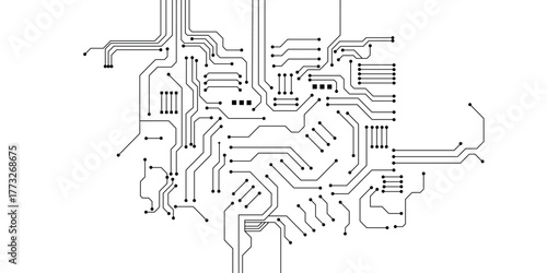 Circuit board vector background. Electronic computer hardware technology.