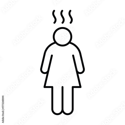 Depression icon. Simple outline style. Depression linear symbol design. Simple line illustration on white background.