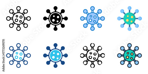 Microscopic Contaminants icon set multiple style collection 
