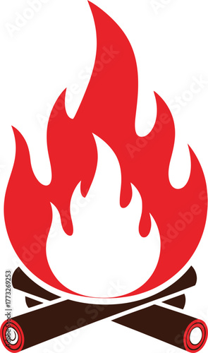 Fire icon collection. Fire flame symbol. Bonfire silhouette logotype. fire icon vector illustration.