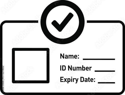 Identification card outline icon isolated on background. Identification card , Identification card logo,. Editable stroke.