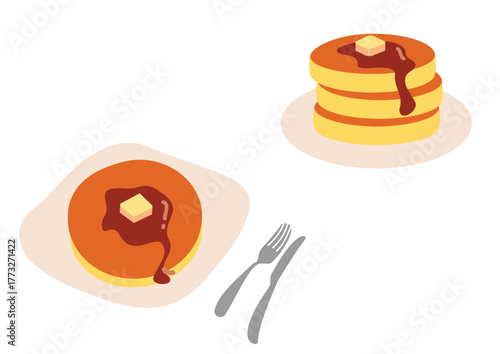 シンプルなパンケーキのイラスト