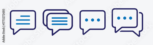 Blue Chat Bubbles Communication Icons