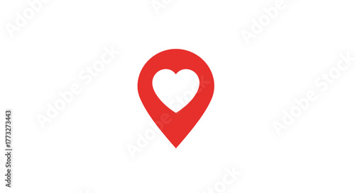 Share the Love Location: Red Heart Pinpoint for Dating Apps, Romantic Getaways, and Finding Local Charities, Showing Compassion and Care, Connecting Hearts
