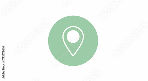 Modern location pin icon for navigation apps and maps, perfect for travel, tourism, and delivery services, signaling destinations with a clean, minimal design
