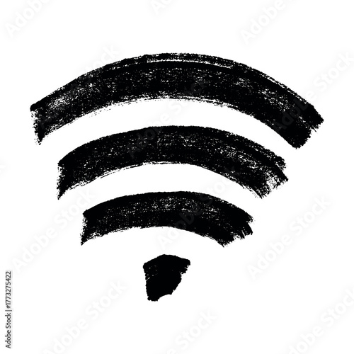 Hand drawn free wifi spot zone sign Public wi-fi area sign Wireless internet clipart in doodle style Single element for print, web, design, decor 3G, 4G, 5G, 6G, IoT