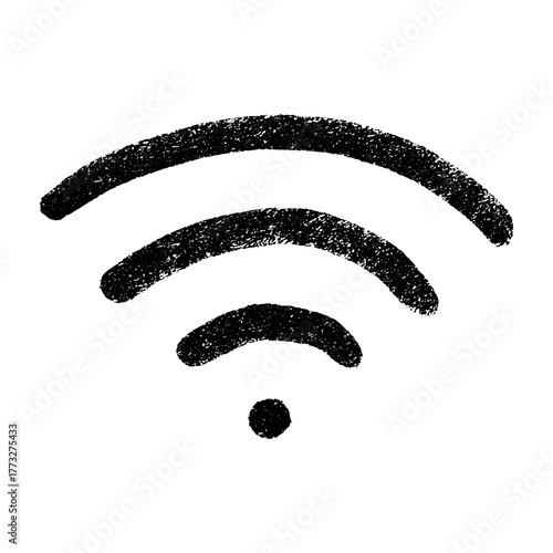 Hand drawn free wifi spot zone sign Public wi-fi area sign Wireless internet clipart in doodle style Single element for print, web, design, decor 3G, 4G, 5G, 6G, IoT