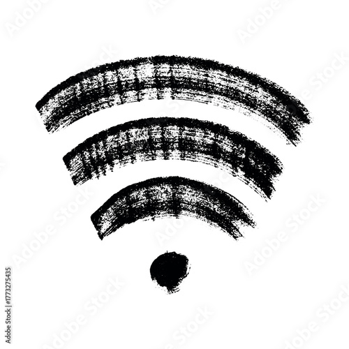 Hand drawn free wifi spot zone sign Public wi-fi area sign Wireless internet clipart in doodle style Single element for print, web, design, decor 3G, 4G, 5G, 6G, IoT