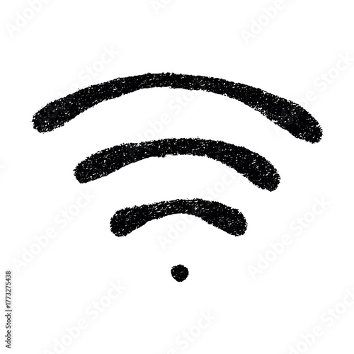 Hand drawn free wifi spot zone sign Public wi-fi area sign Wireless internet clipart in doodle style Single element for print, web, design, decor 3G, 4G, 5G, 6G, IoT