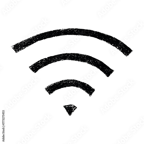 Hand drawn free wifi spot zone sign Public wi-fi area sign Wireless internet clipart in doodle style Single element for print, web, design, decor 3G, 4G, 5G, 6G, IoT