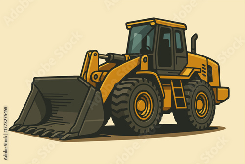 Versatile Backhoe Loader With Front Bucket And Rear Digger For Utility Works