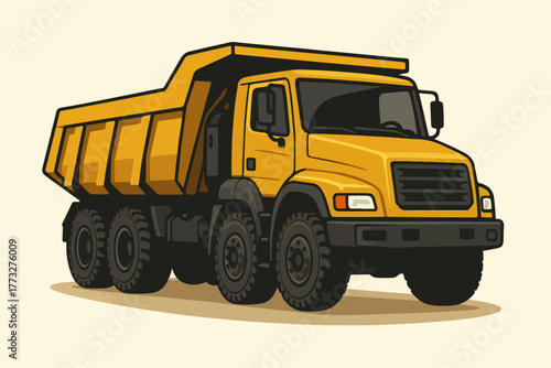 Yellow Tipper Dump Truck For Construction Hauling And Material Transport