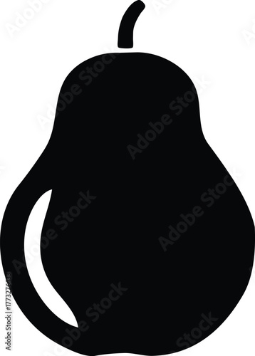 Black pear icon silhouette fruit food