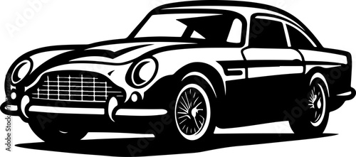 Retro Grand Tourer Classic Coupe With Chrome Details And Elegant Fastback Lines