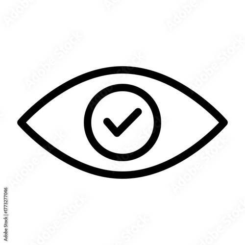 Eye Vector Line Icon, Vision Icons Collection, Verify silhouette.