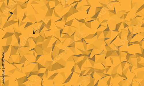 Seamless low poly triangular background texture in mustard yellow and orange hues for design elements isolated on white background