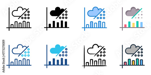 Particle Concentration icon set multiple style collection 
