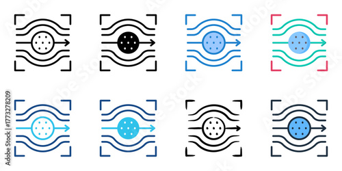 Particle Settling icon set multiple style collection 
