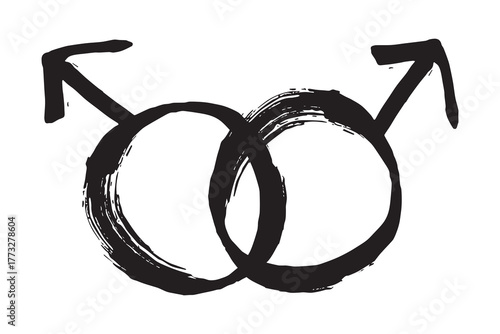 Hand drawn homosexual identity sign Symbol used to represent sex and gender